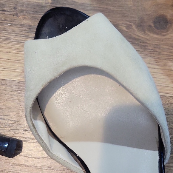 FRANCO SARTO Austin Black Tan Black Ankle Strap Peep Toe 3" Heel - Picture 5 of 12